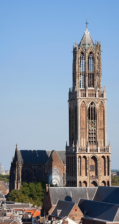 imposing gothic church with very tall bell tower
