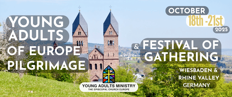 young adults of europe festival of pilgrimage promitional image. The event is on October 18th-21st in Wiesbaden and the Rhine Valley
