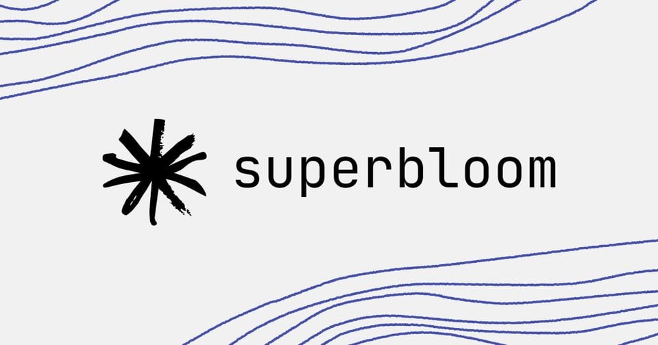 The superbloom logo, monospaced text beside a hand-drawn 10-point asterisk.