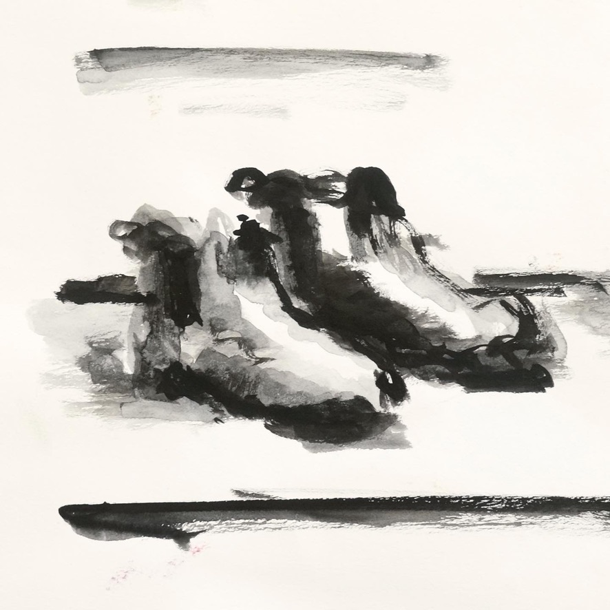 Ink sketch of boots