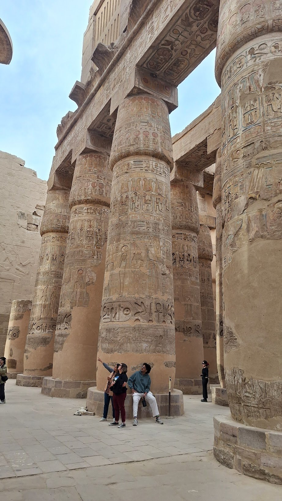 Hope getting schooled in front of absolutely gigantic pillars in Luxor