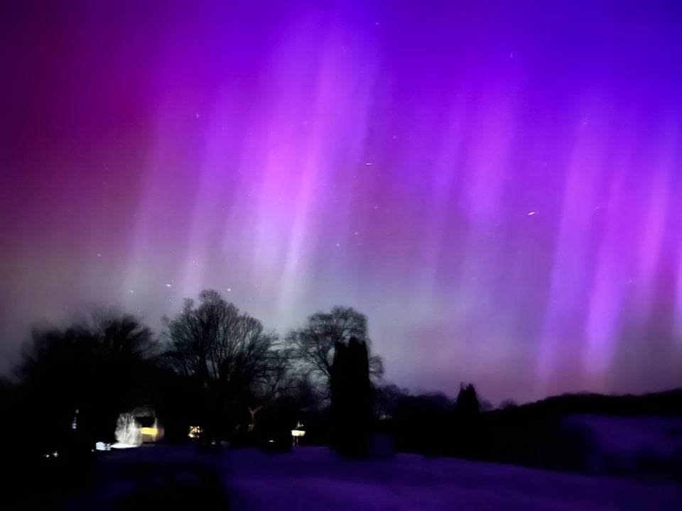 northern lights above my house with Night Mode