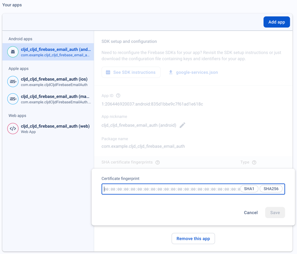 Submit SHA-256 fingerprint