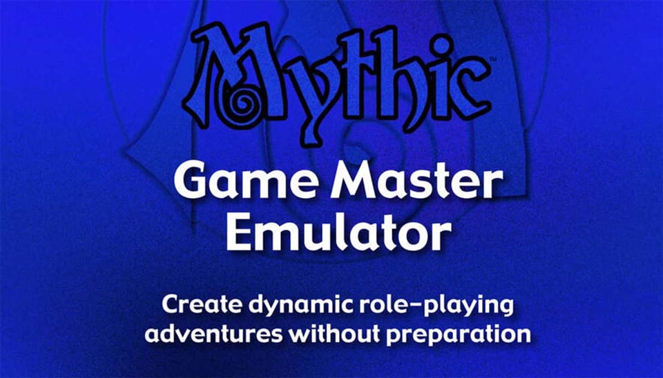 Portion of the cover of a newer printing of the Mythic Game Master Emulator.