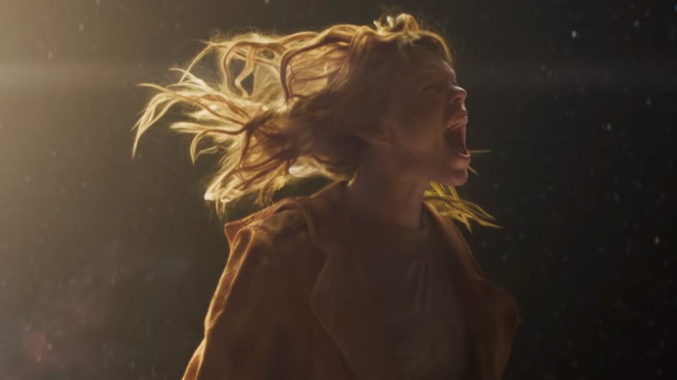 a person in a gravity-free environment screaming (soundlessly, obviously)