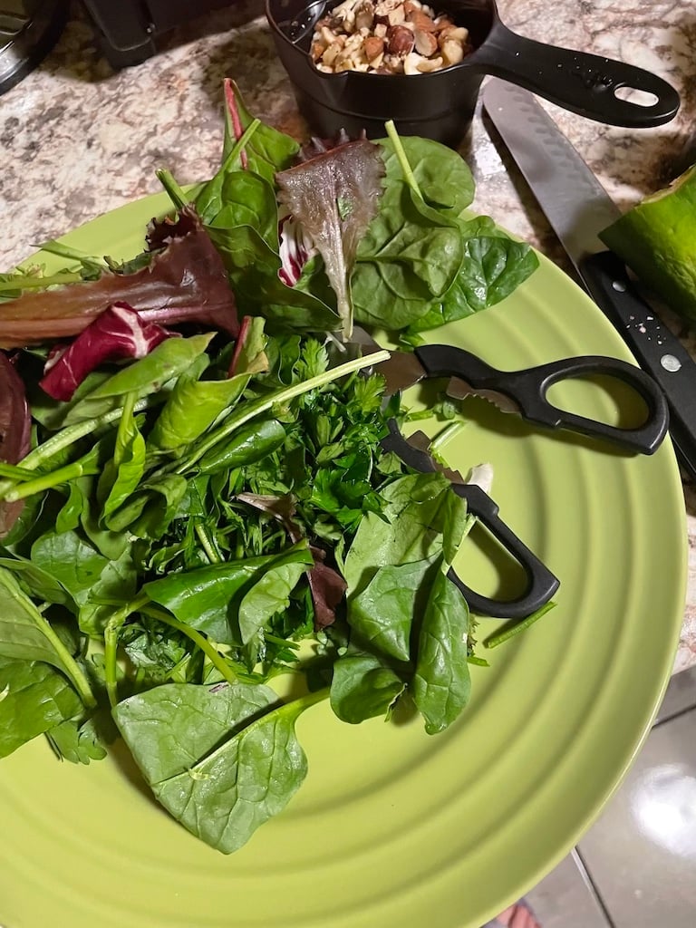 A plate of leaves
