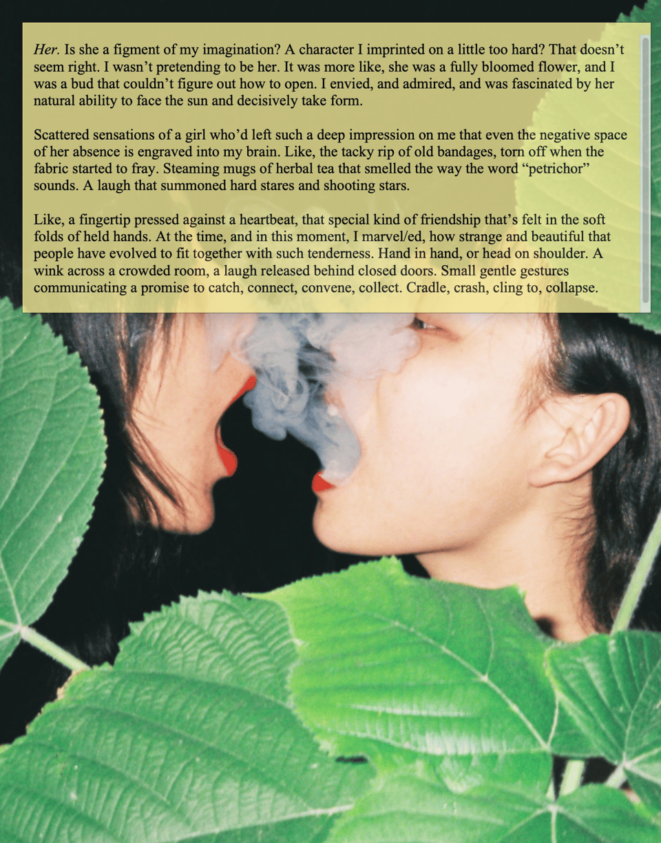 Excerpt of the second novel by Lio MIn, set against a photography by Ren Hang