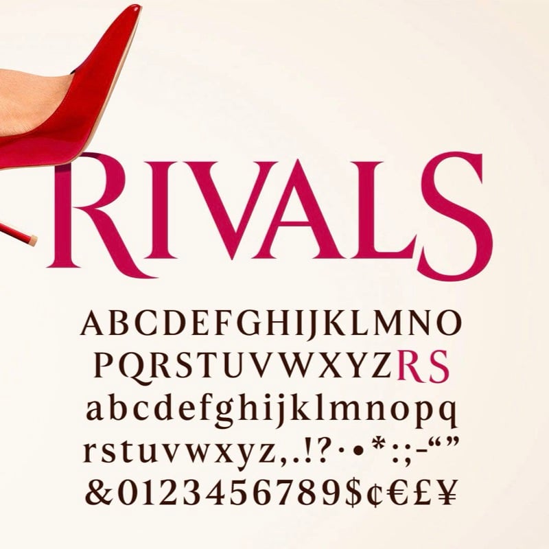 Disney+ Rivals TV Show Custom Typeface, by Jamie Clarke Type. Made with Font Proofer.