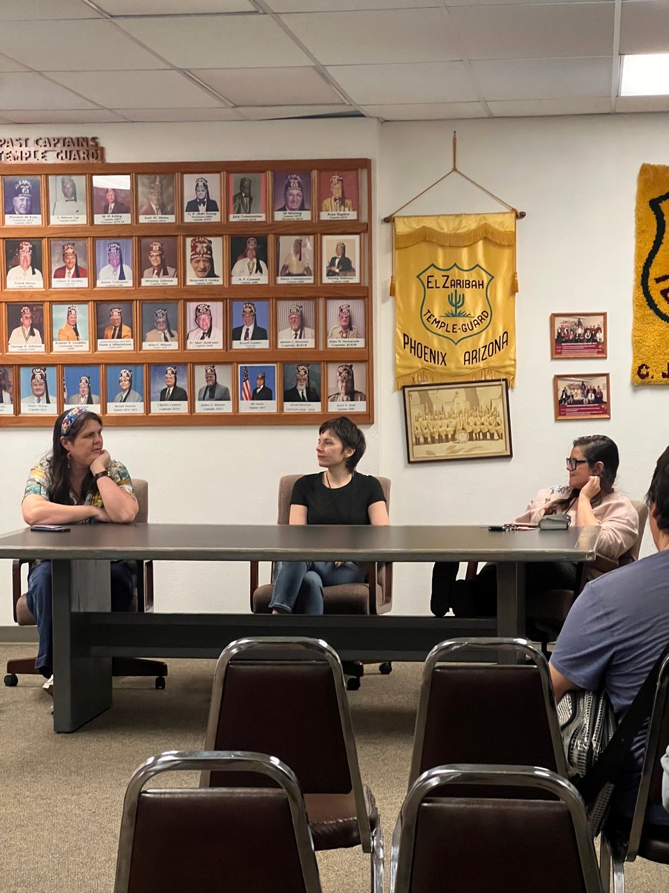 Left to right: Jodie Troutman, Meredith McClaren, Katie Skelly sitting a panel in the clown room