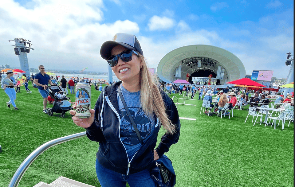Pictured: 40 Watts From Nowhere's Jenn Wong sporting the new KBLT-Shirt at La Jolla Playhouse's WoW Fest 2023.