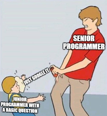 Joke about Senior x Junior Developer