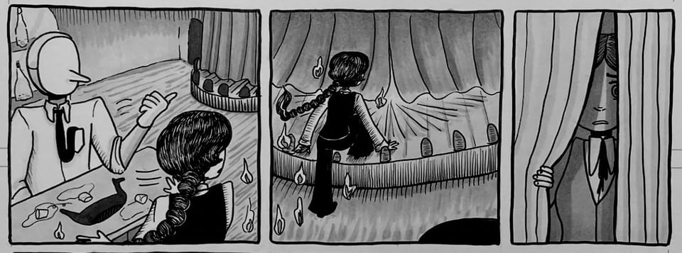 3 panels from the upcoming anthology comic I'm working on
