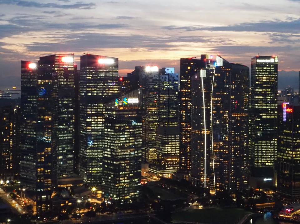 Singapore skyline at night