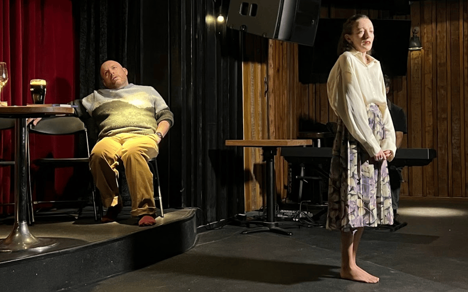 owen scrivens and jen hardy performing
