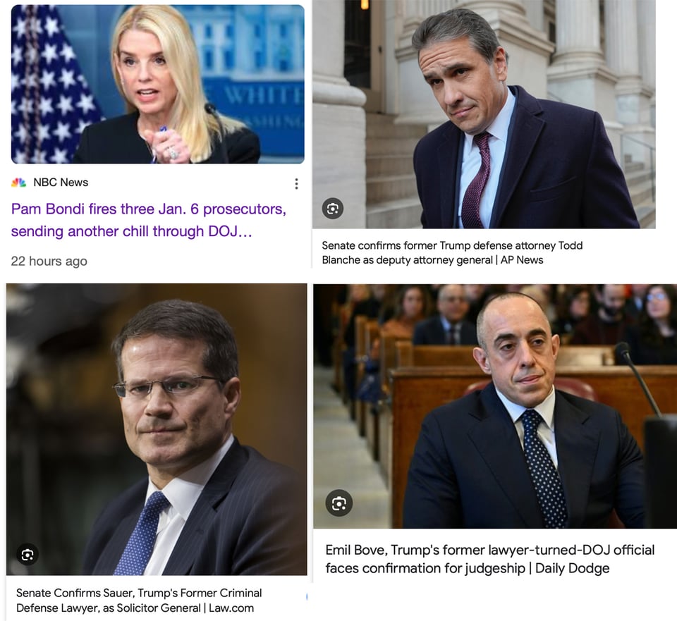 Trump's personal criminal lawyers are now the lawyers of the state.