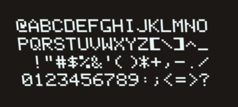The character set of the Signetics 2513