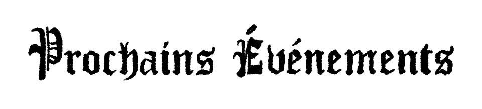 Prochains Événements