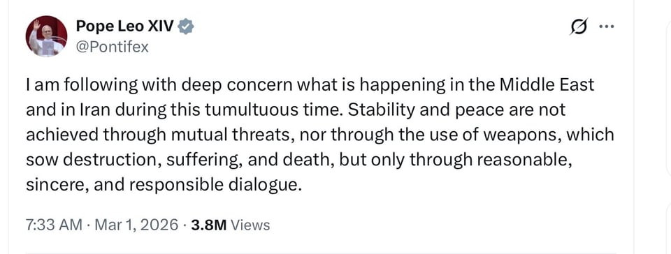 the Pope spoke against Trump’s war