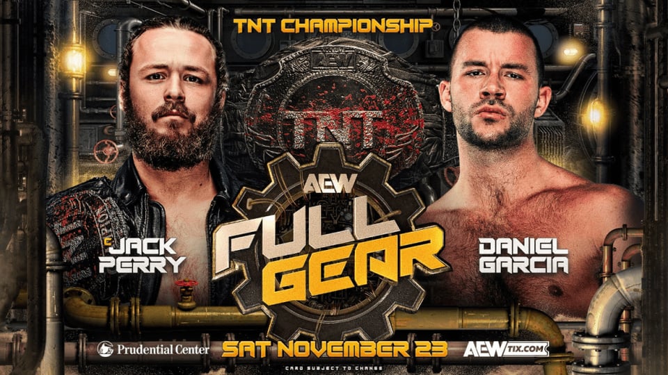 Promotional art for Jack Perry vs. Daniel Garcia at AEW's Full Gear 2024 PPV.