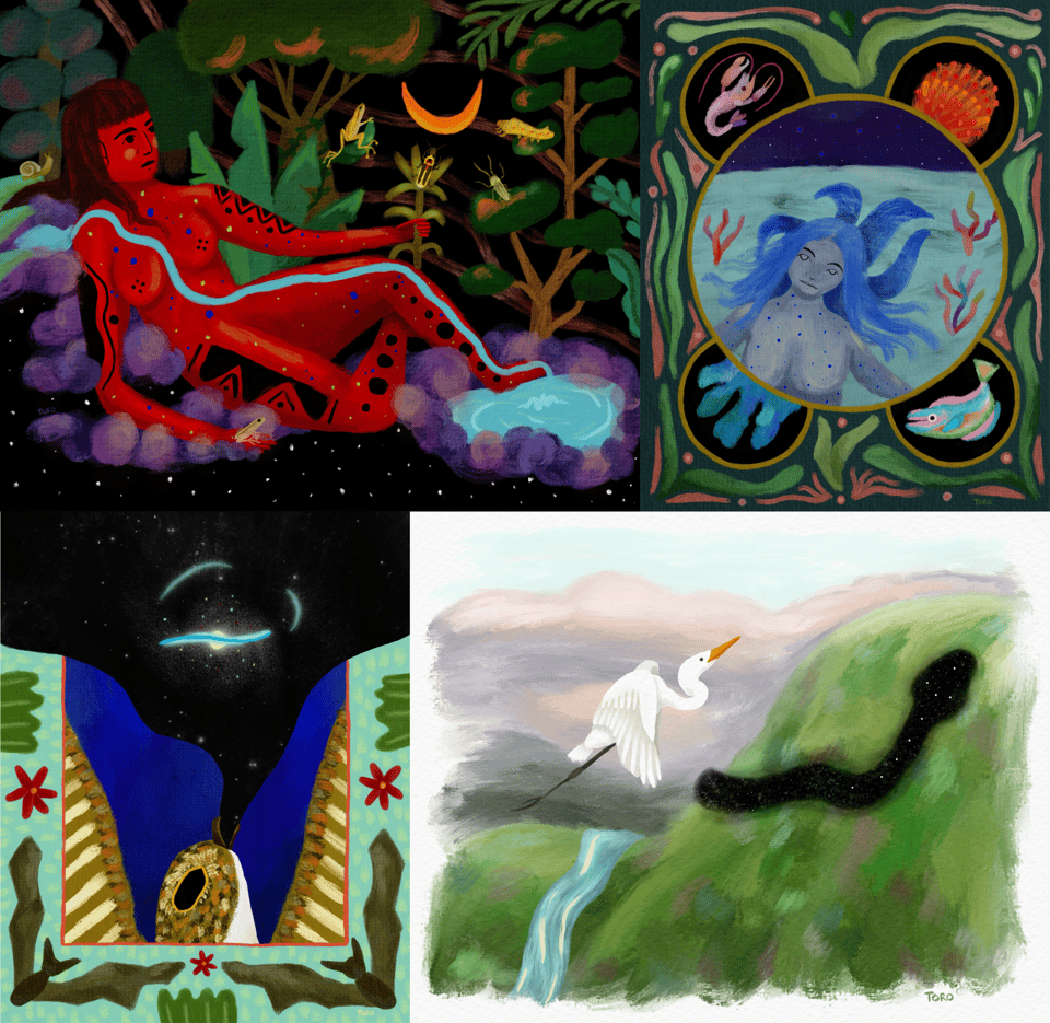 A collage of the 4 prints included in the KOKUYO Collection