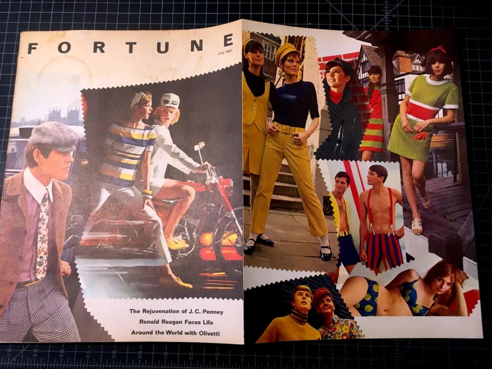 Fortune July 1967 JC Penney fold out cover with hot mod youth