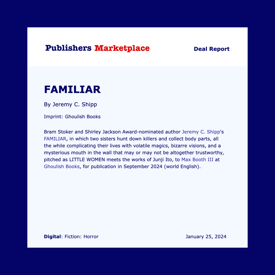 publishers marketplace announcement