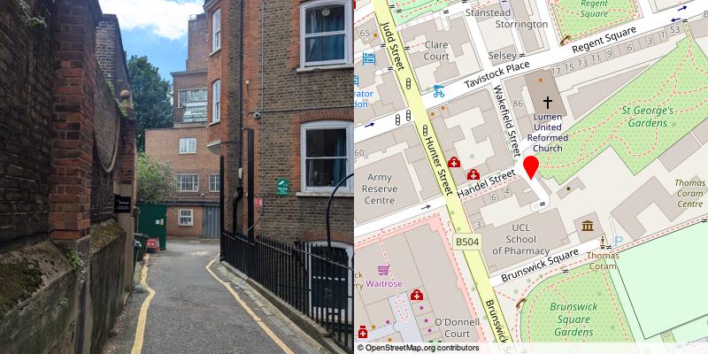 A picture and map of the mews
