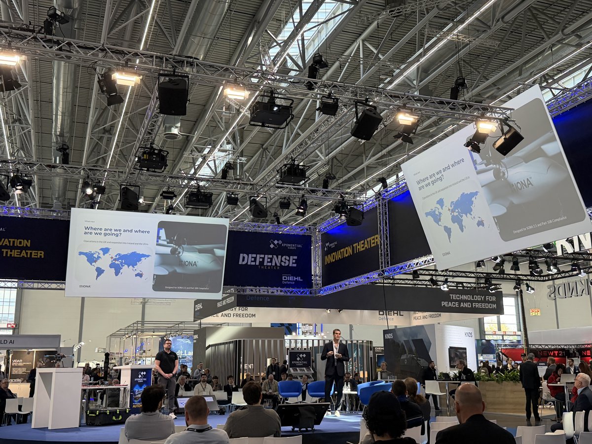 Conrad, VP Engineering, presenting IONA's technology at AUVSI Xponential