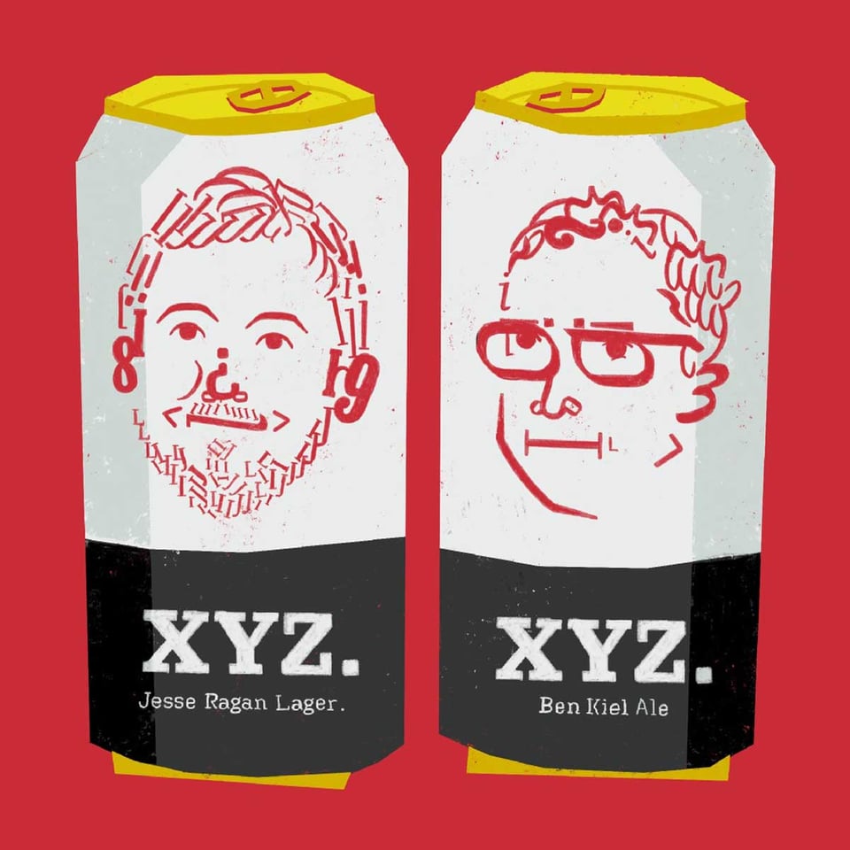 Ben and Jesse as beers by Nat Thomas