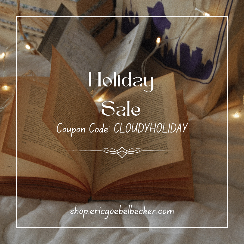 A holiday banner with a coupon code