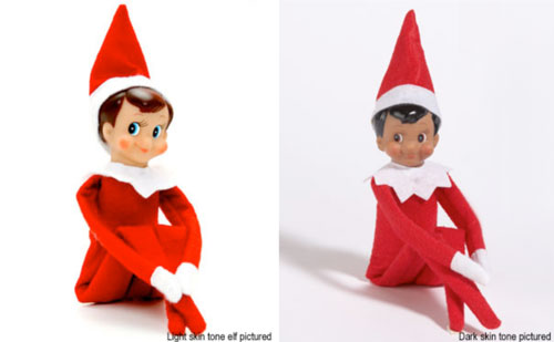 Left "light skin tone elf pictured" right "dark skin tone pictured"