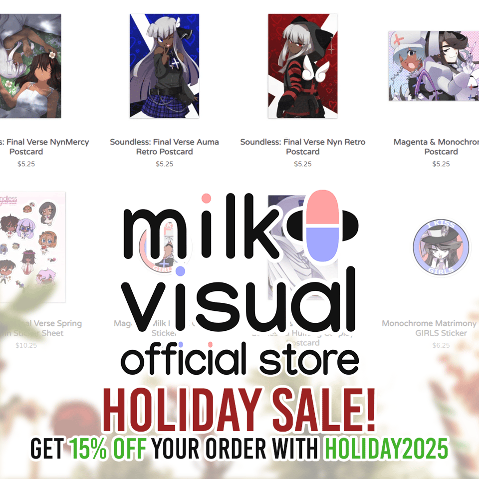 milk+ visual official store holiday sale, get 15% off your order with code holiday2025