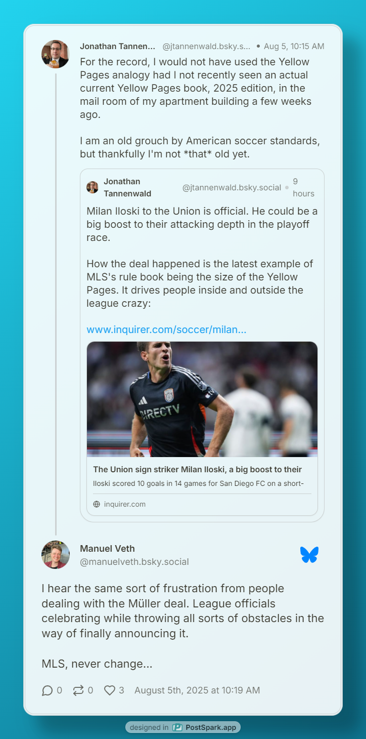 A post on Bluesky that suggests the MLS rules would fit into the entirety of the Yellow Pages.