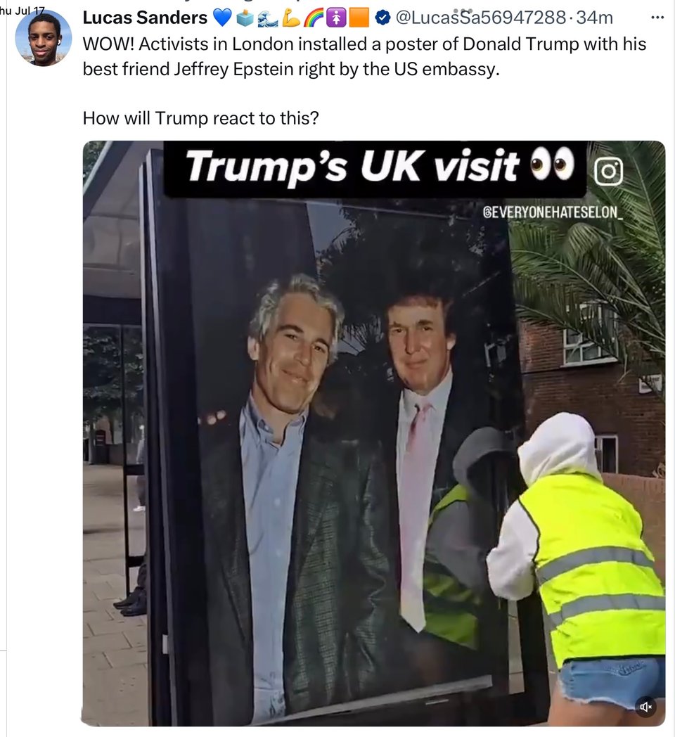 Activists at work outside the UK American embassy.
