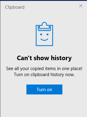 Turn on clipboard history