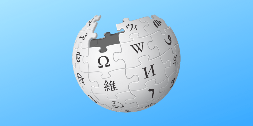 A globe made up of puzzle pieces - the Wikipedia logo.