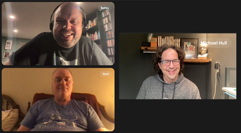Guest Noel Murray with co-hosts Jason Bailey and Mike Hull.