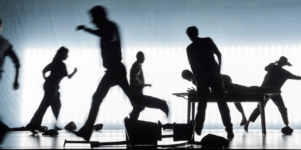 Silhouettes of dancers.