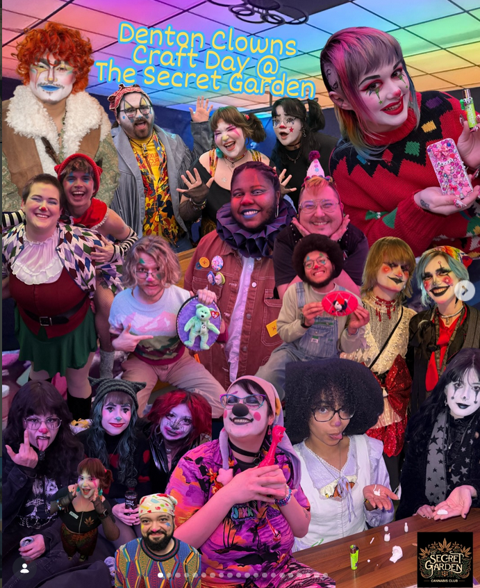 Denton Clowns at the Secret Garden Craft Night