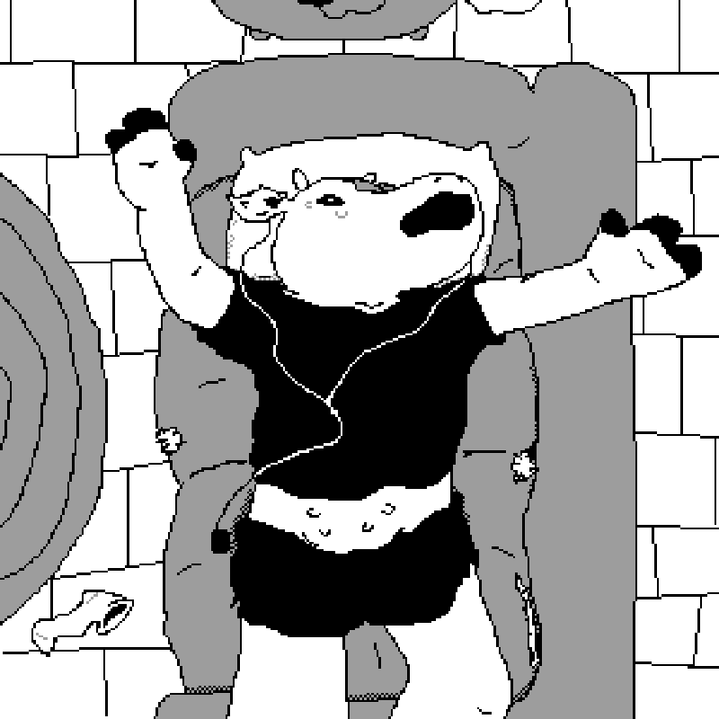 A top-down view of Sycamore lying on a sofa listening to music in a state of rapture.