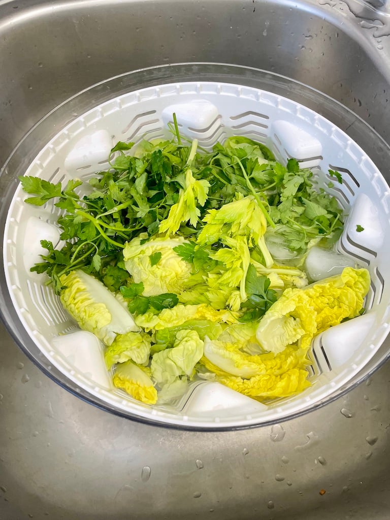 Leaves in a sink