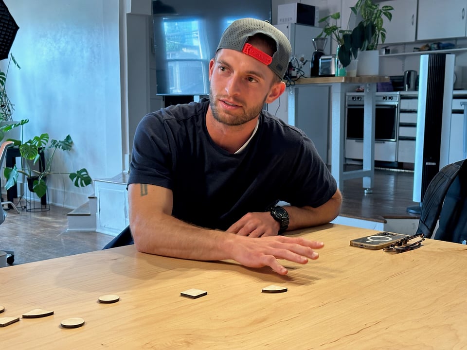 A dynamic man presenting dynamically.