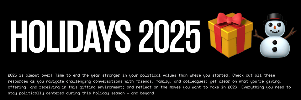 Holidays 2025 banner features a snowman and a gift box