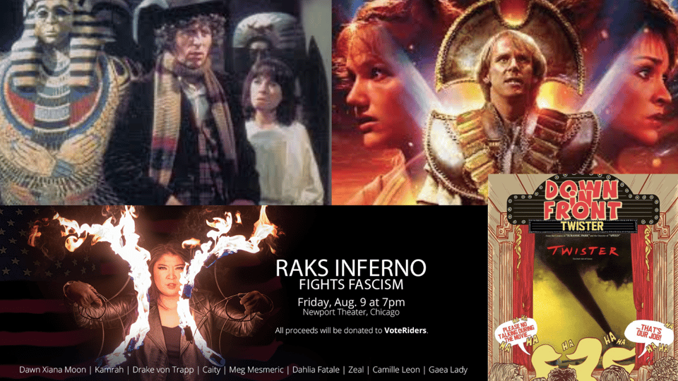 August and September Features Pyramids of Mars Raks Inferno Big Finish Down in Front