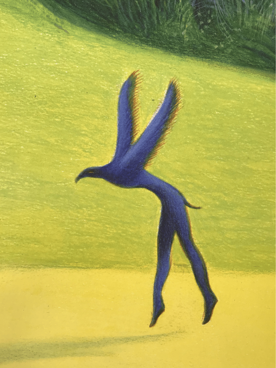 painting of bird human