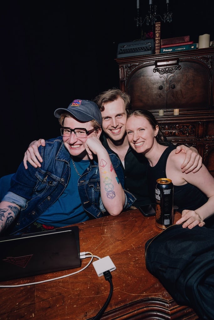The Laservision Productions Productions team: Laser Webber, Adam Keller, and Alex Dennis, by Jill Petracek