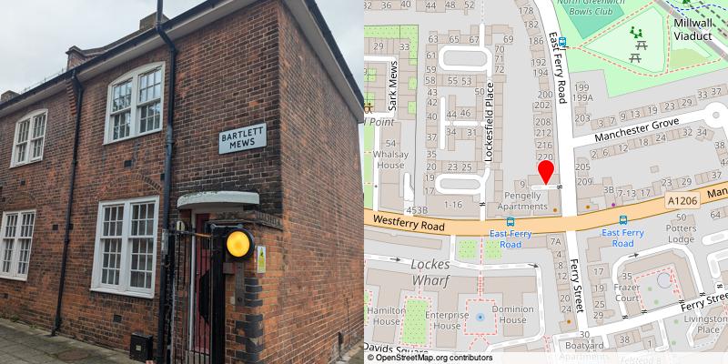 A picture and map of the mews