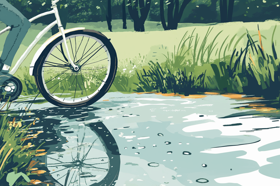 a person riding a bicycle