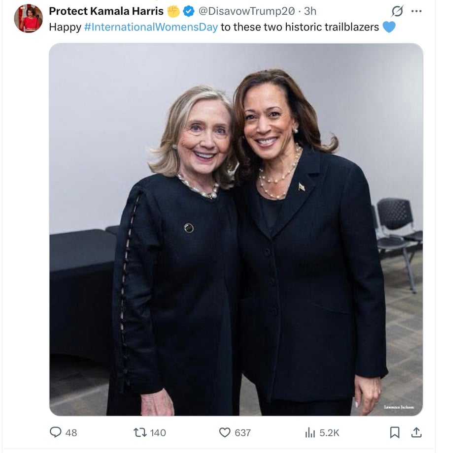 Hillary and Kamala celebrate