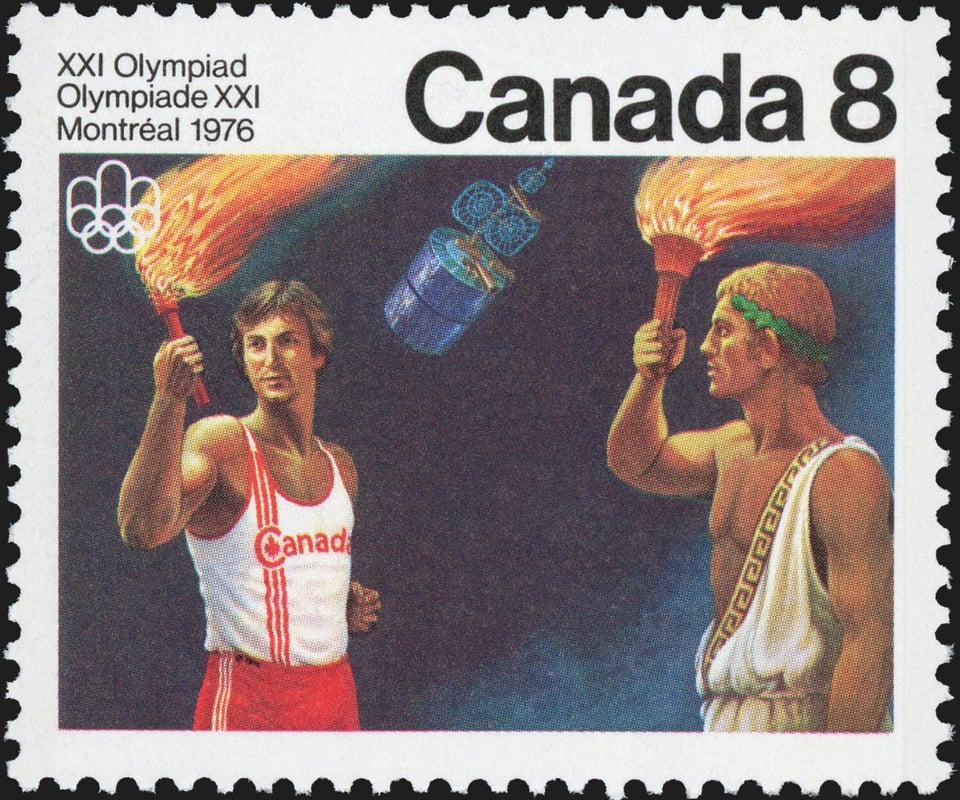 a canadian postage stamp featuring the 1976 Olympics